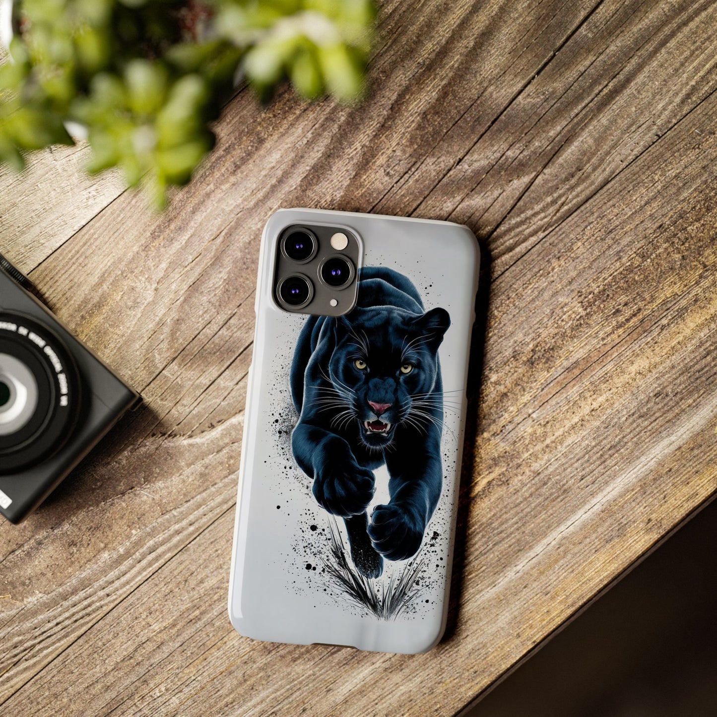 Slim Phone Cases Ai Design, Slim Phone Case for iPhone® – AI Black Panther Design: Sleek Style Meets Everyday Protection, Scratch-Resistant Slim Cases for iPhone