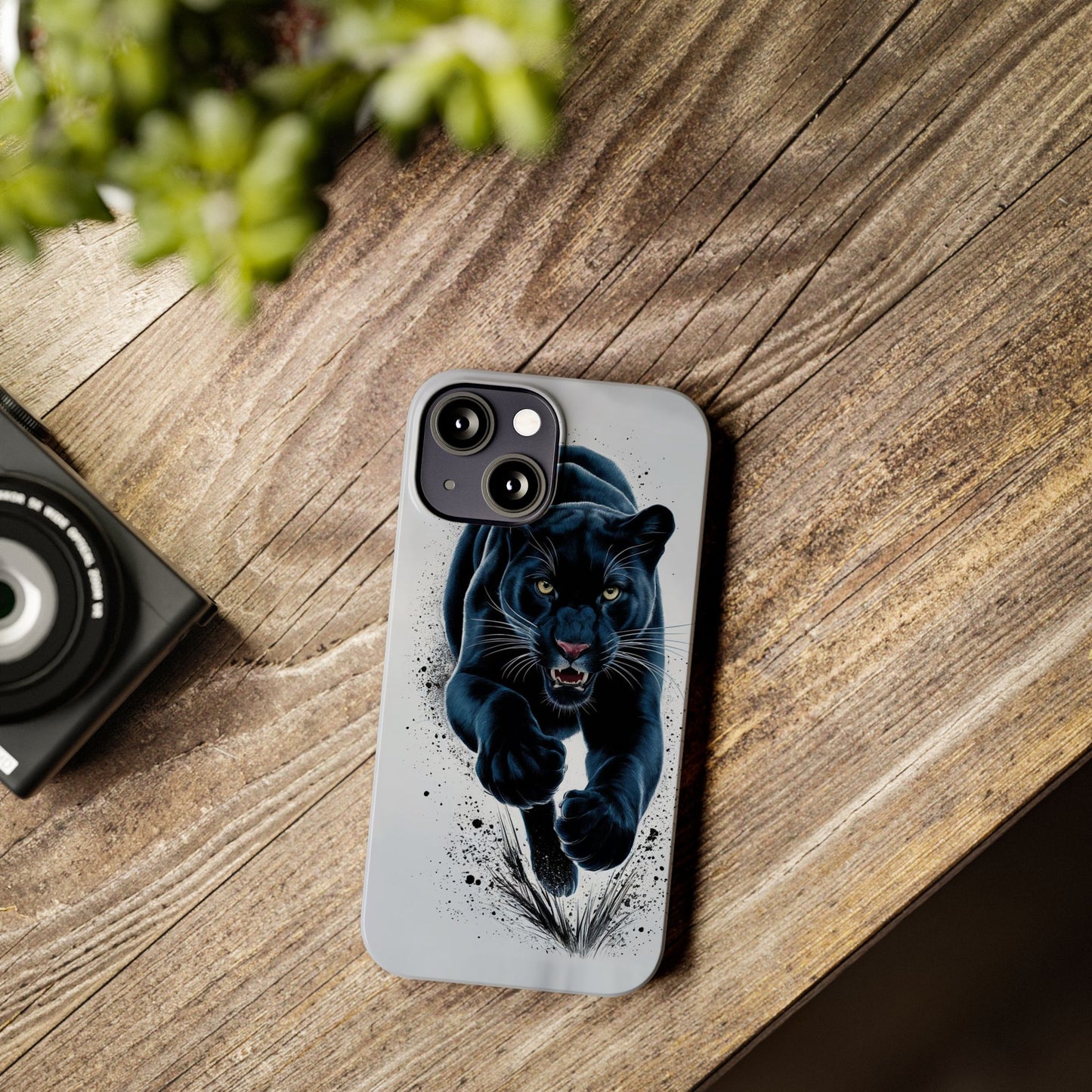 Slim Phone Cases Ai Design, Slim Phone Case for iPhone® – AI Black Panther Design: Sleek Style Meets Everyday Protection, Scratch-Resistant Slim Cases for iPhone
