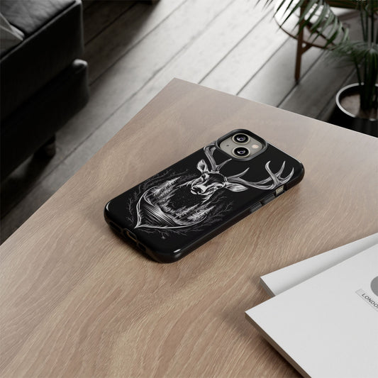 Durable iPhone Tough Case – AI-Generated Swamp Deer Design