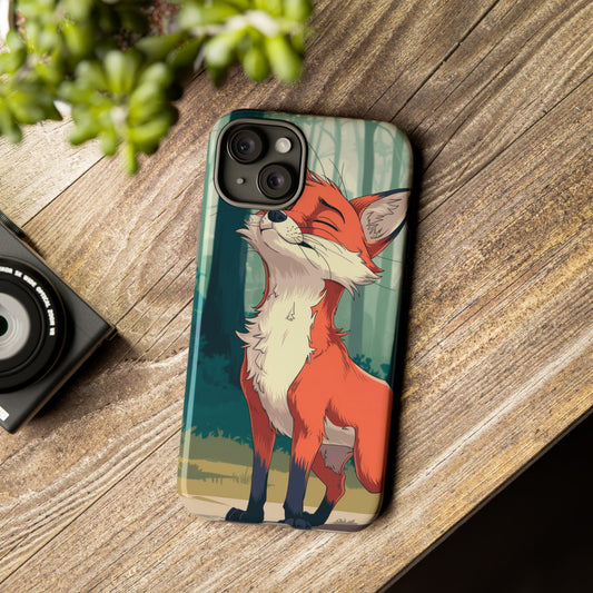 Fox Anime Tough Case – Premium Protection & Stunning Design for iPhone & Samsung, artistic anime fox print design case