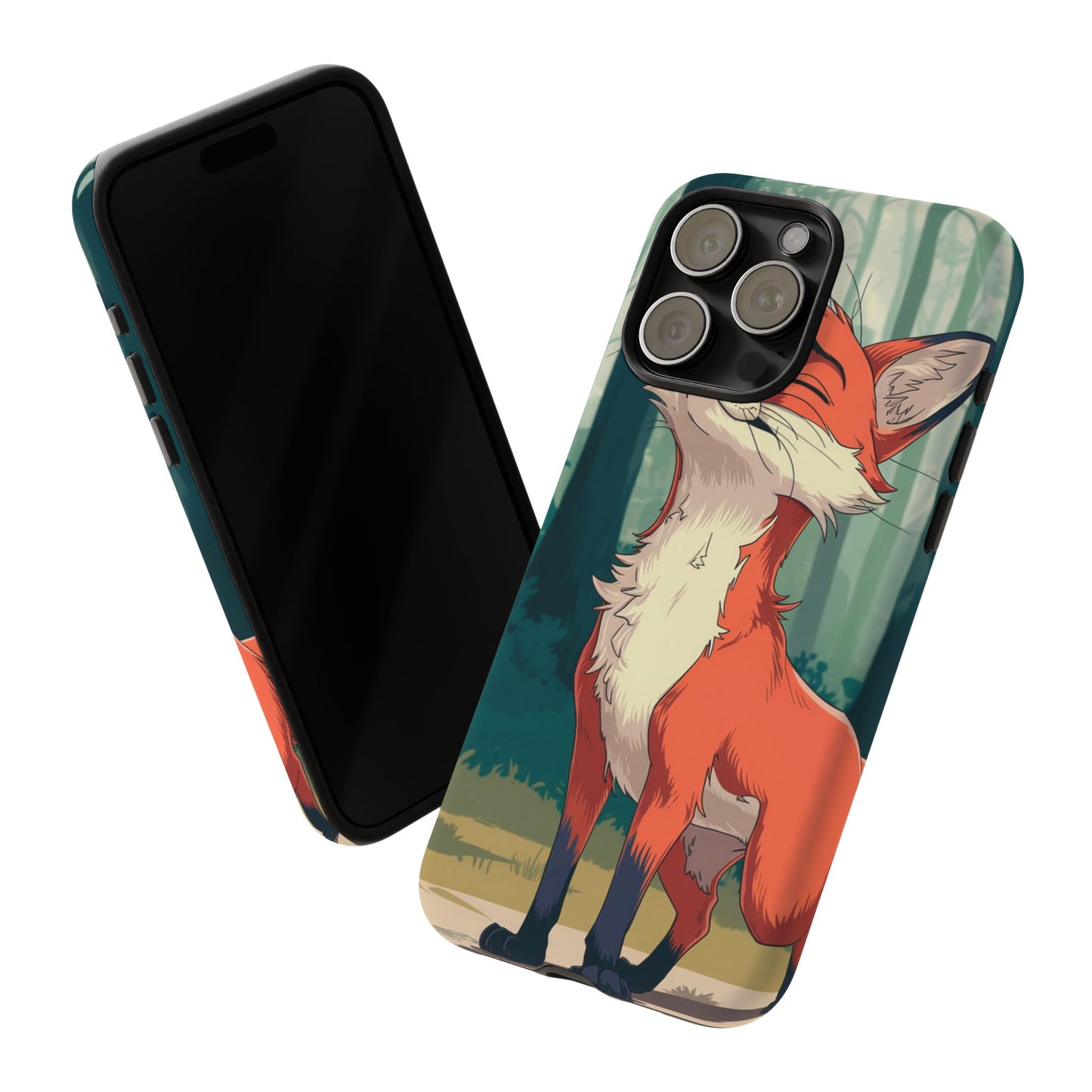 Fox Anime Tough Case – Premium Protection & Stunning Design for iPhone & Samsung, artistic anime fox print design case