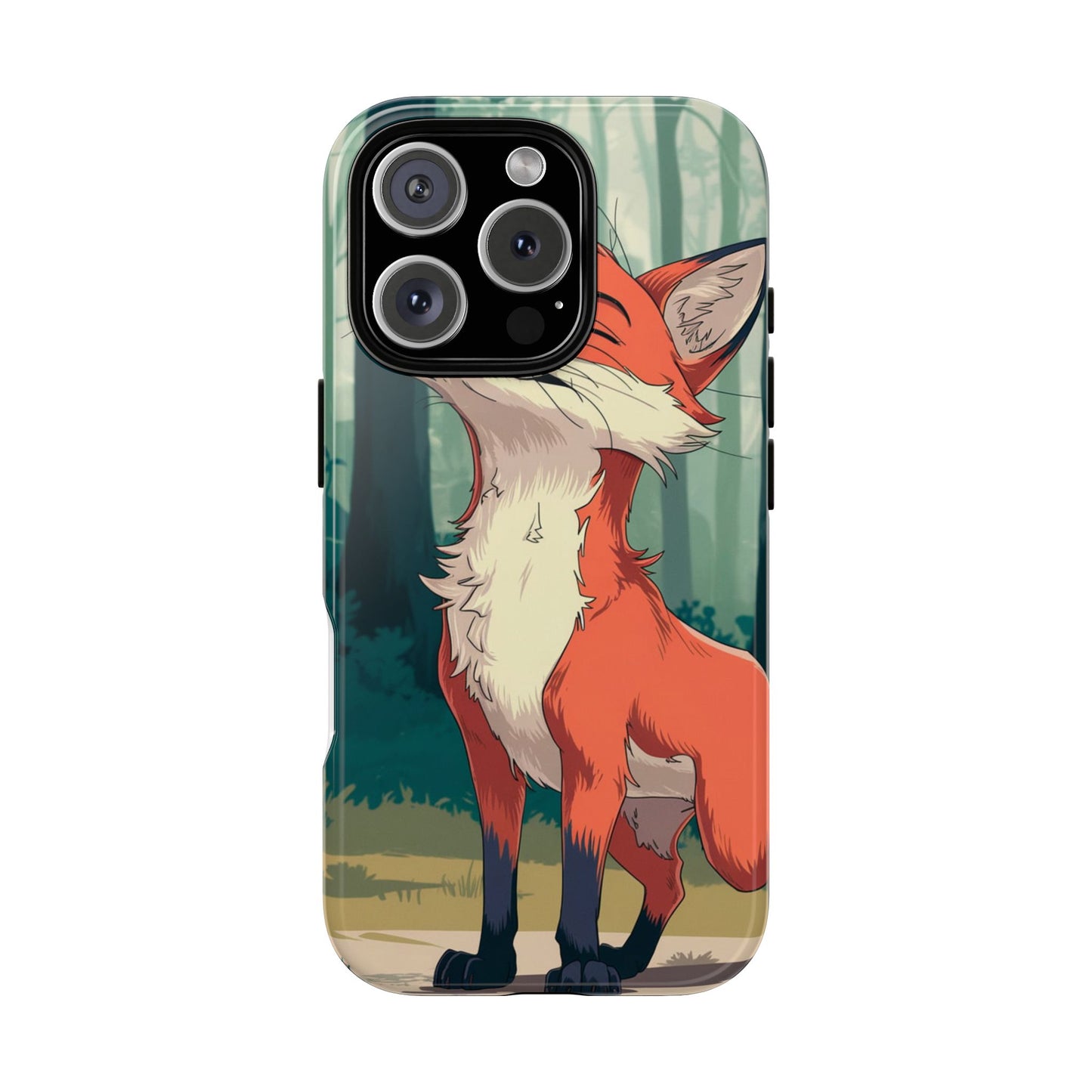 Fox Anime Tough Case – Premium Protection & Stunning Design for iPhone & Samsung, artistic anime fox print design case