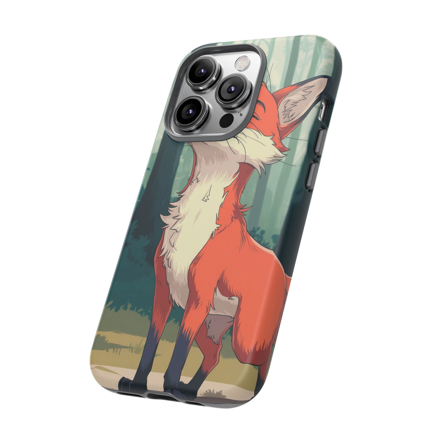 Fox Anime Tough Case – Premium Protection & Stunning Design for iPhone & Samsung, artistic anime fox print design case