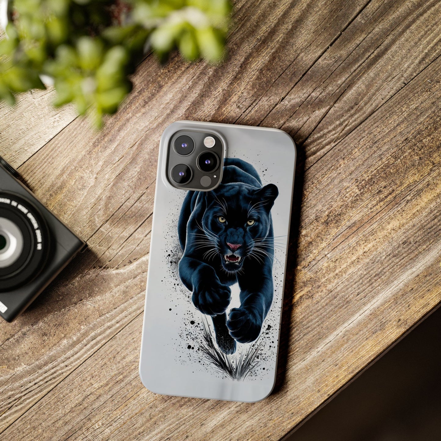 Slim Phone Cases Ai Design, Slim Phone Case for iPhone® – AI Black Panther Design: Sleek Style Meets Everyday Protection, Scratch-Resistant Slim Cases for iPhone