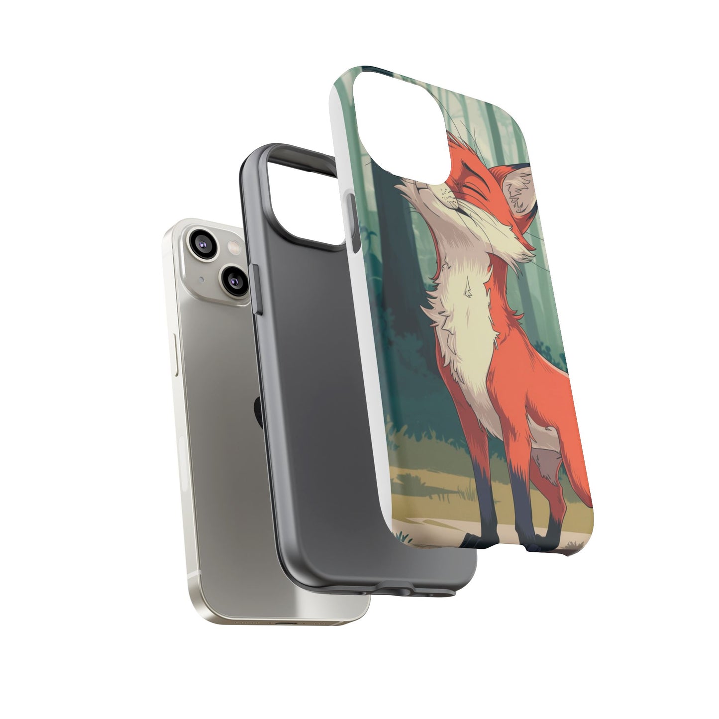 Fox Anime Tough Case – Premium Protection & Stunning Design for iPhone & Samsung, artistic anime fox print design case