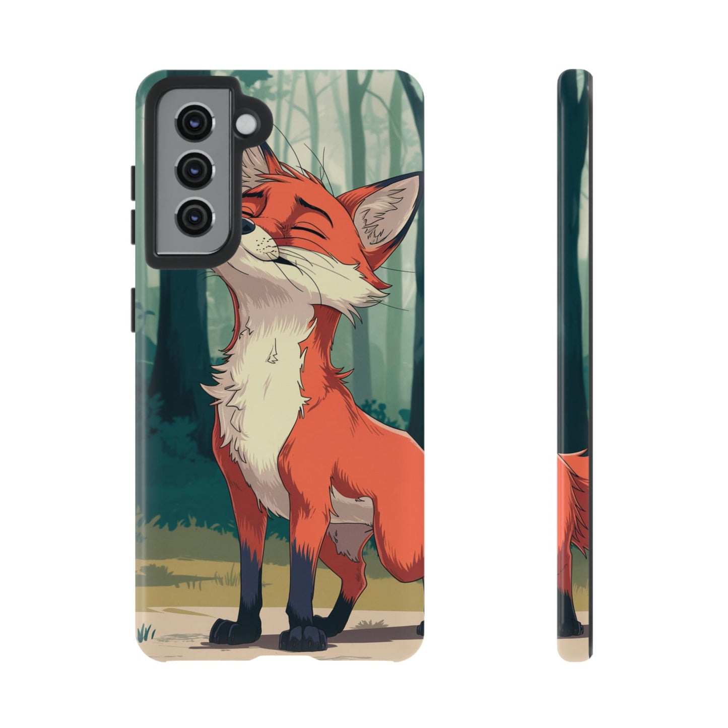 Fox Anime Tough Case – Premium Protection & Stunning Design for iPhone & Samsung, artistic anime fox print design case