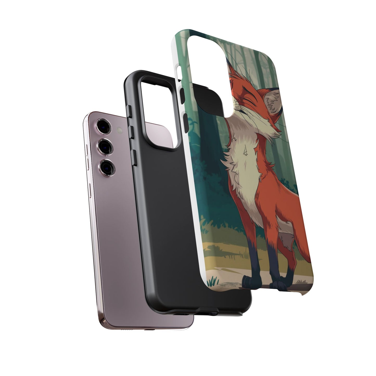 Fox Anime Tough Case – Premium Protection & Stunning Design for iPhone & Samsung, artistic anime fox print design case