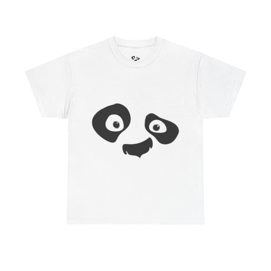 Panda Face Unisex Heavy Cotton Tee, T-shirt – Comfortable, Stylish, and Perfect for Everyday Wear, charming AI-designed panda face print