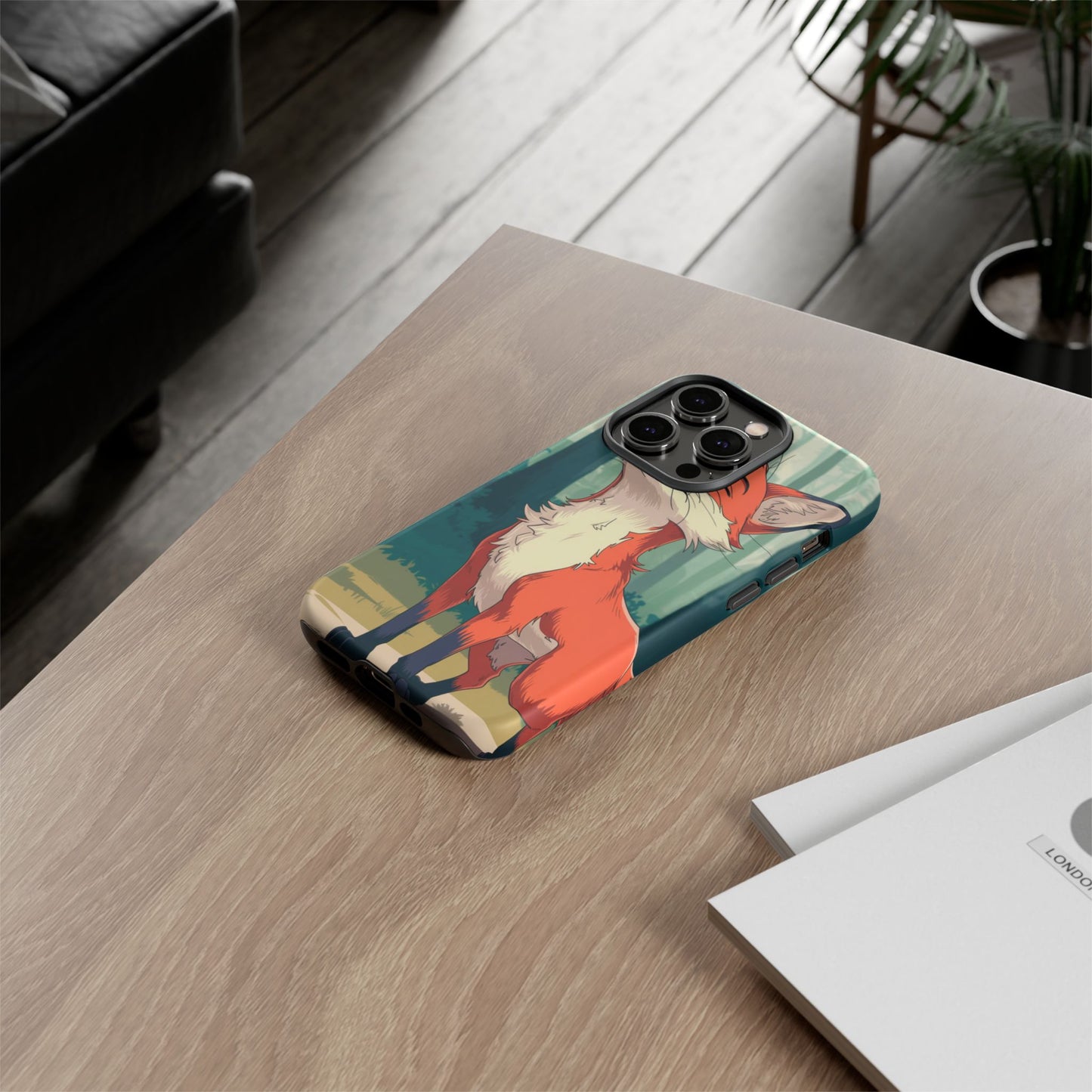 Fox Anime Tough Case – Premium Protection & Stunning Design for iPhone & Samsung, artistic anime fox print design case