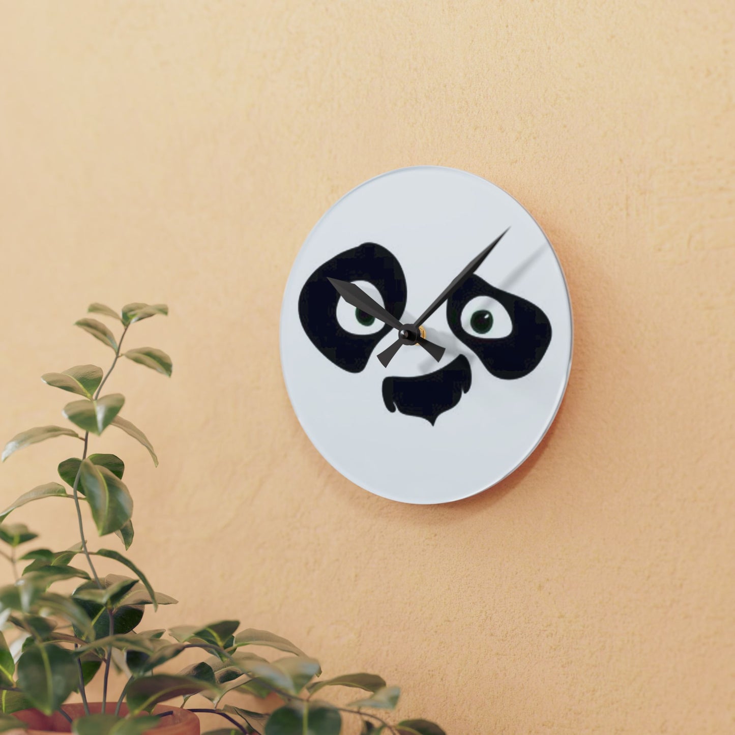 Adorable Acrylic Wall Clock with AI Panda Face Design – A Charming Addition for Home & Office Décor, AI Panda Face Design Wall Clock, Best Gift For Home Decor