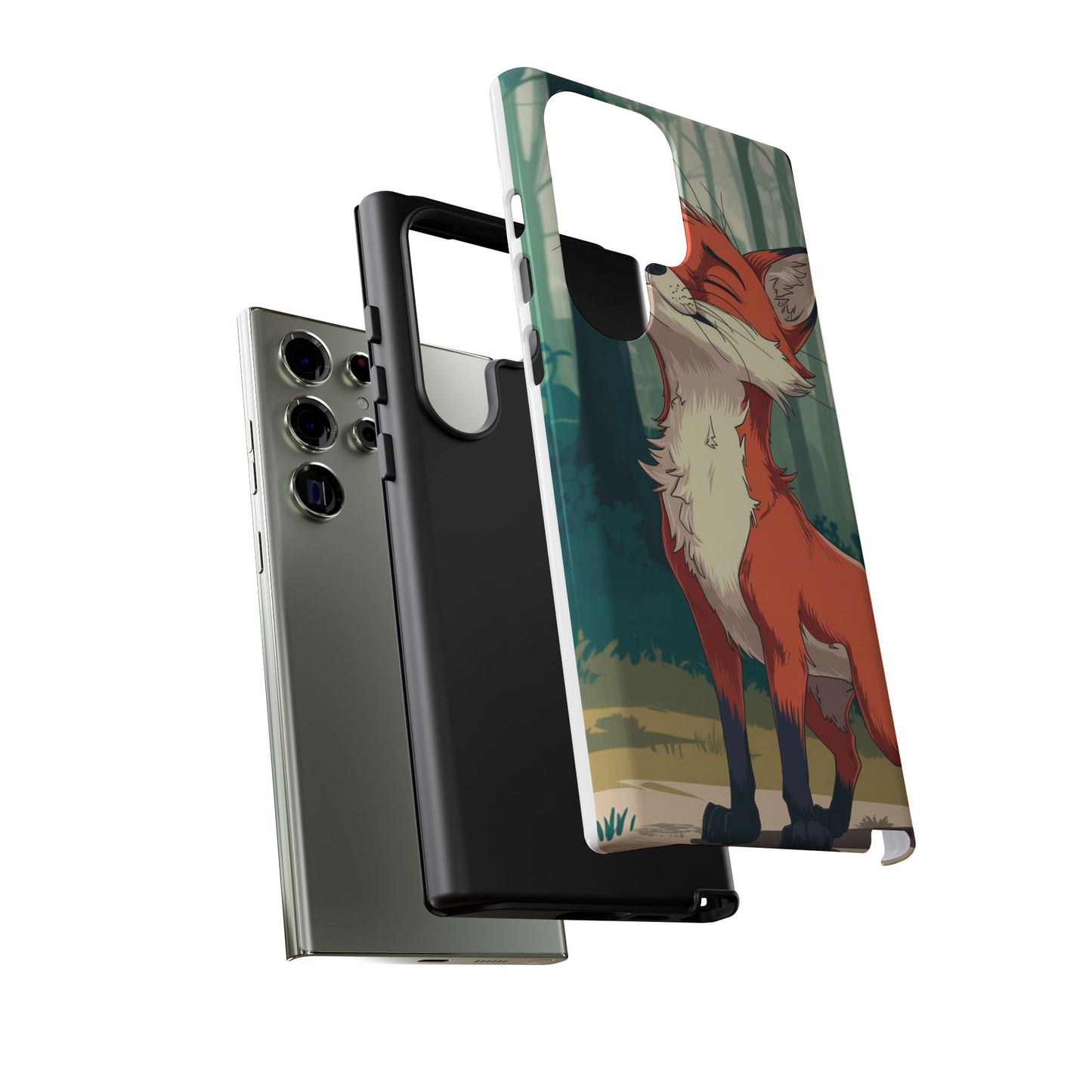 Fox Anime Tough Case – Premium Protection & Stunning Design for iPhone & Samsung, artistic anime fox print design case