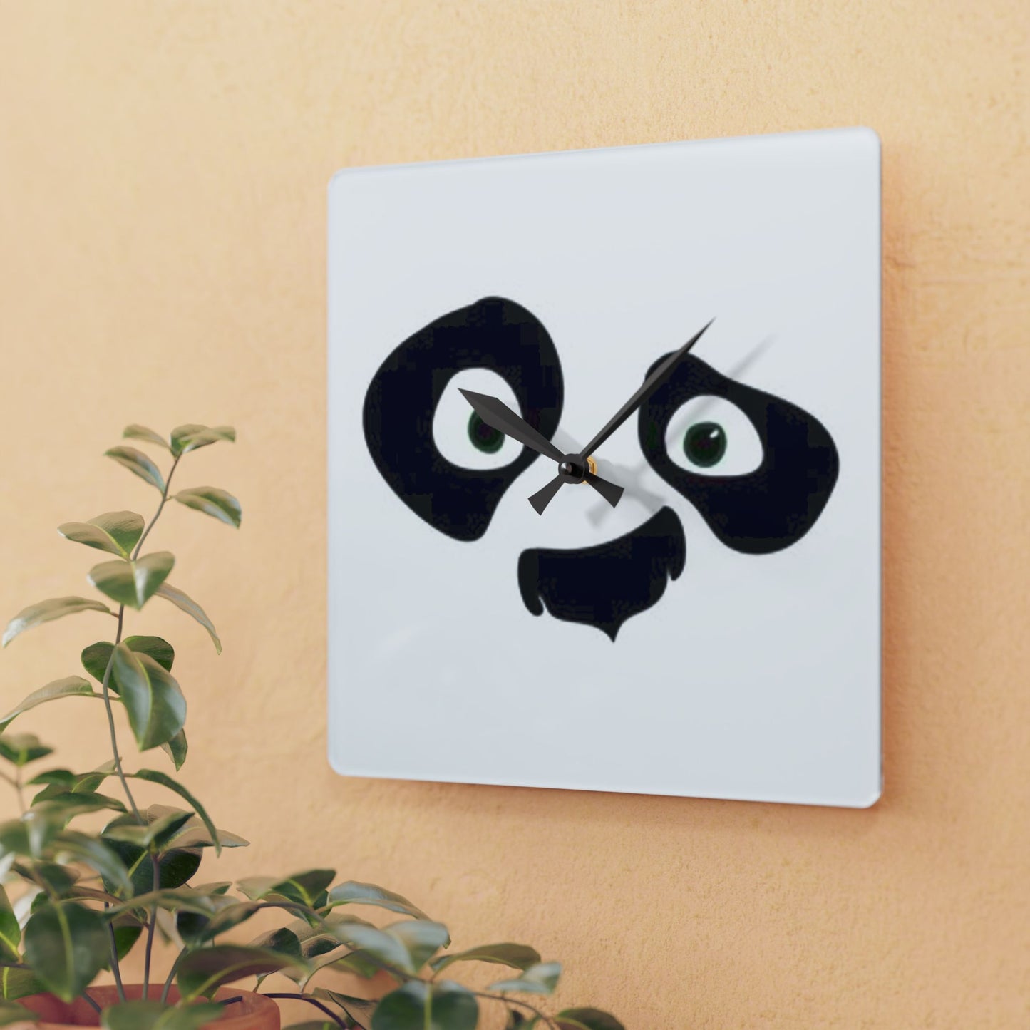 Adorable Acrylic Wall Clock with AI Panda Face Design – A Charming Addition for Home & Office Décor, AI Panda Face Design Wall Clock, Best Gift For Home Decor