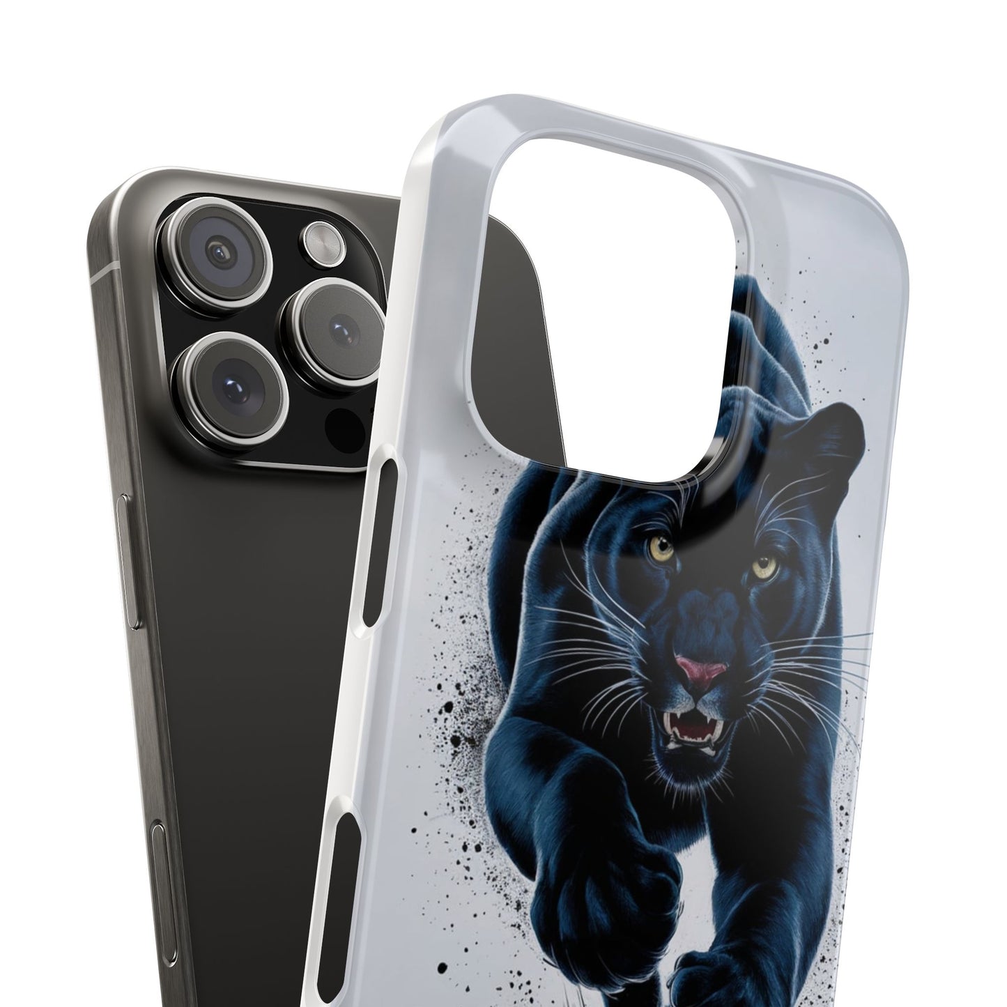 Slim Phone Cases Ai Design, Slim Phone Case for iPhone® – AI Black Panther Design: Sleek Style Meets Everyday Protection, Scratch-Resistant Slim Cases for iPhone
