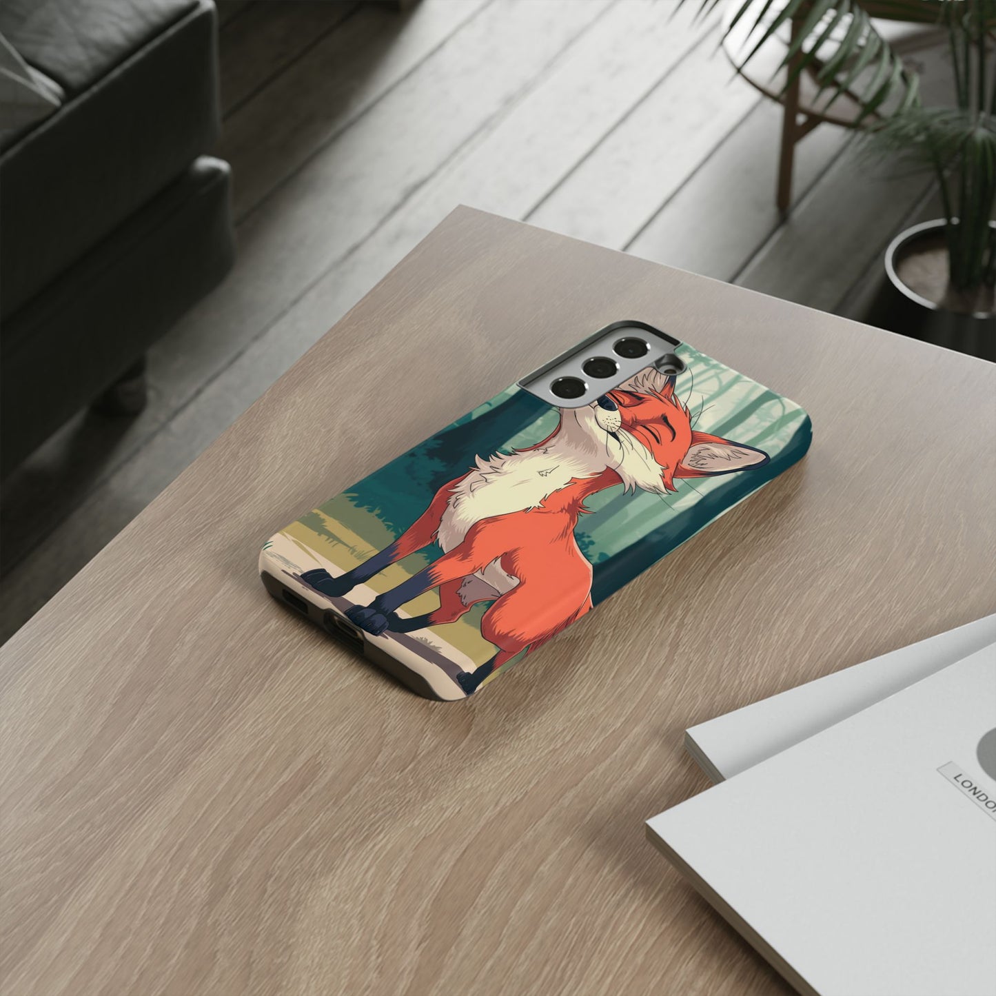 Fox Anime Tough Case – Premium Protection & Stunning Design for iPhone & Samsung, artistic anime fox print design case