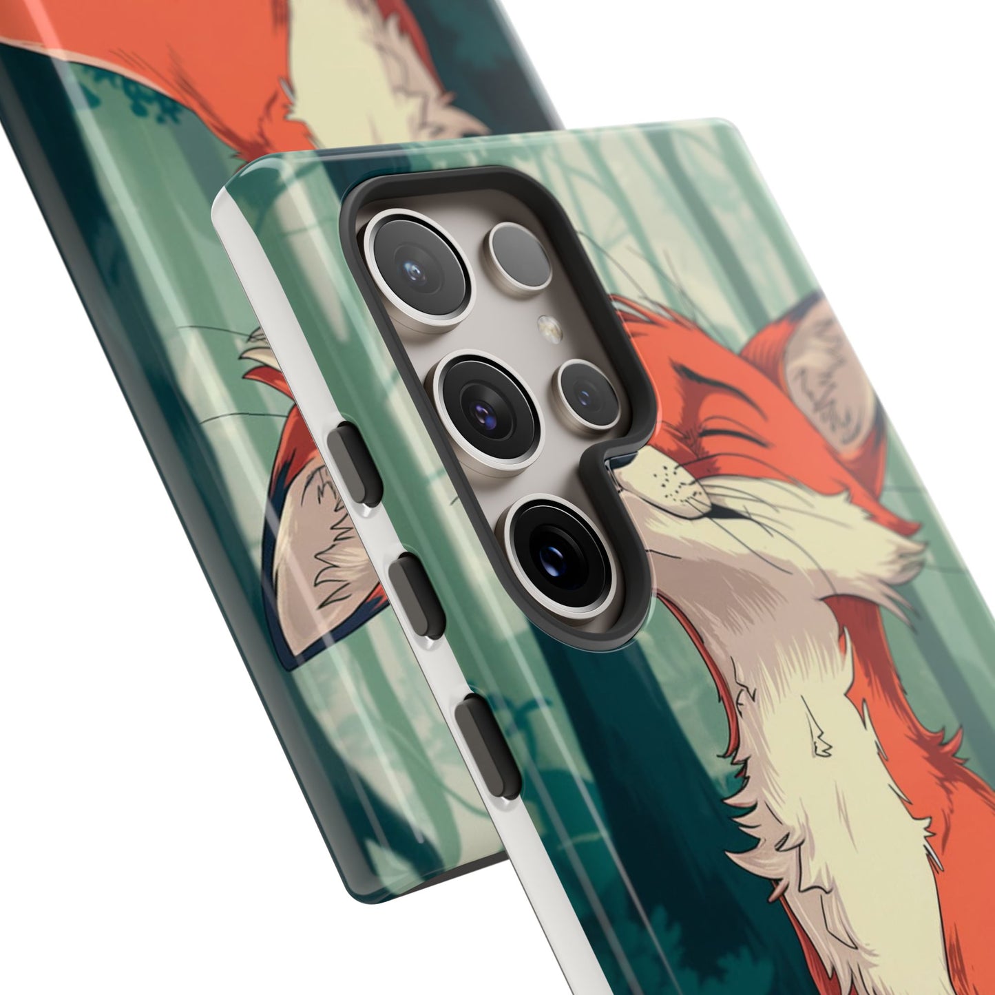 Fox Anime Tough Case – Premium Protection & Stunning Design for iPhone & Samsung, artistic anime fox print design case