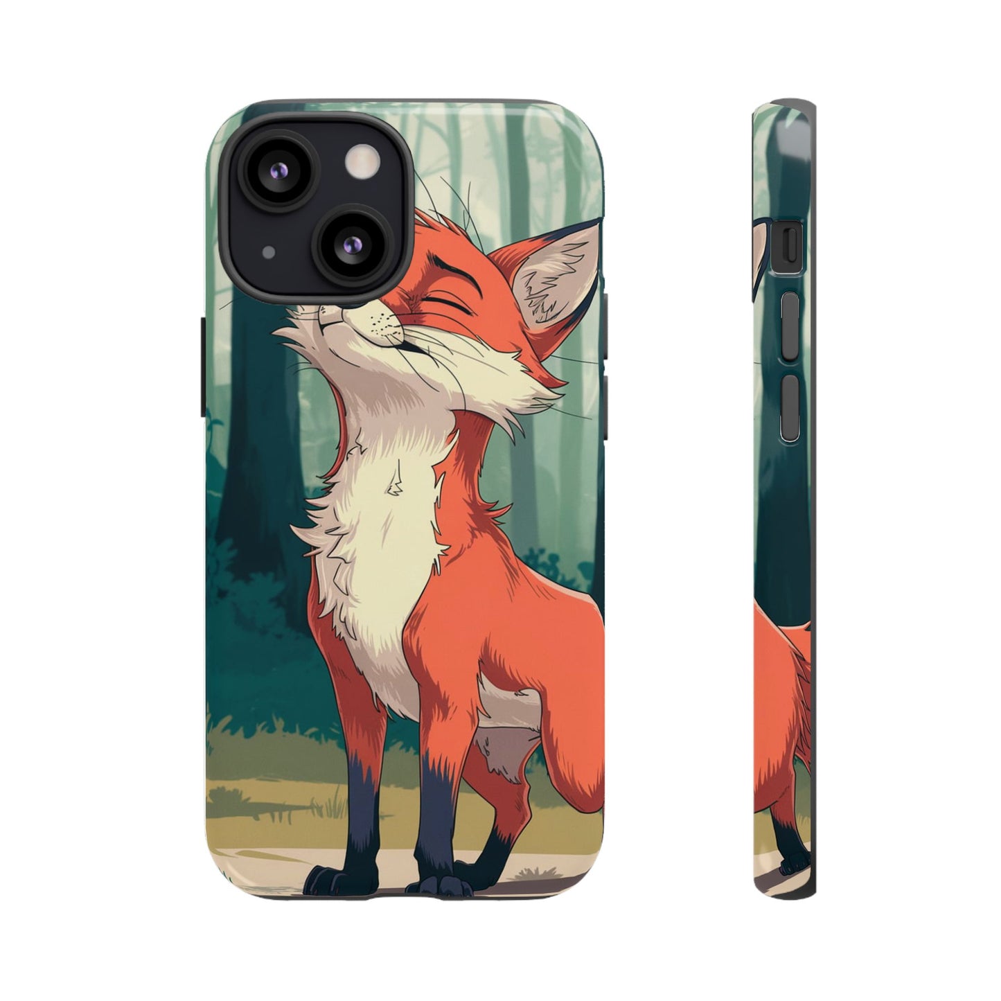 Fox Anime Tough Case – Premium Protection & Stunning Design for iPhone & Samsung, artistic anime fox print design case