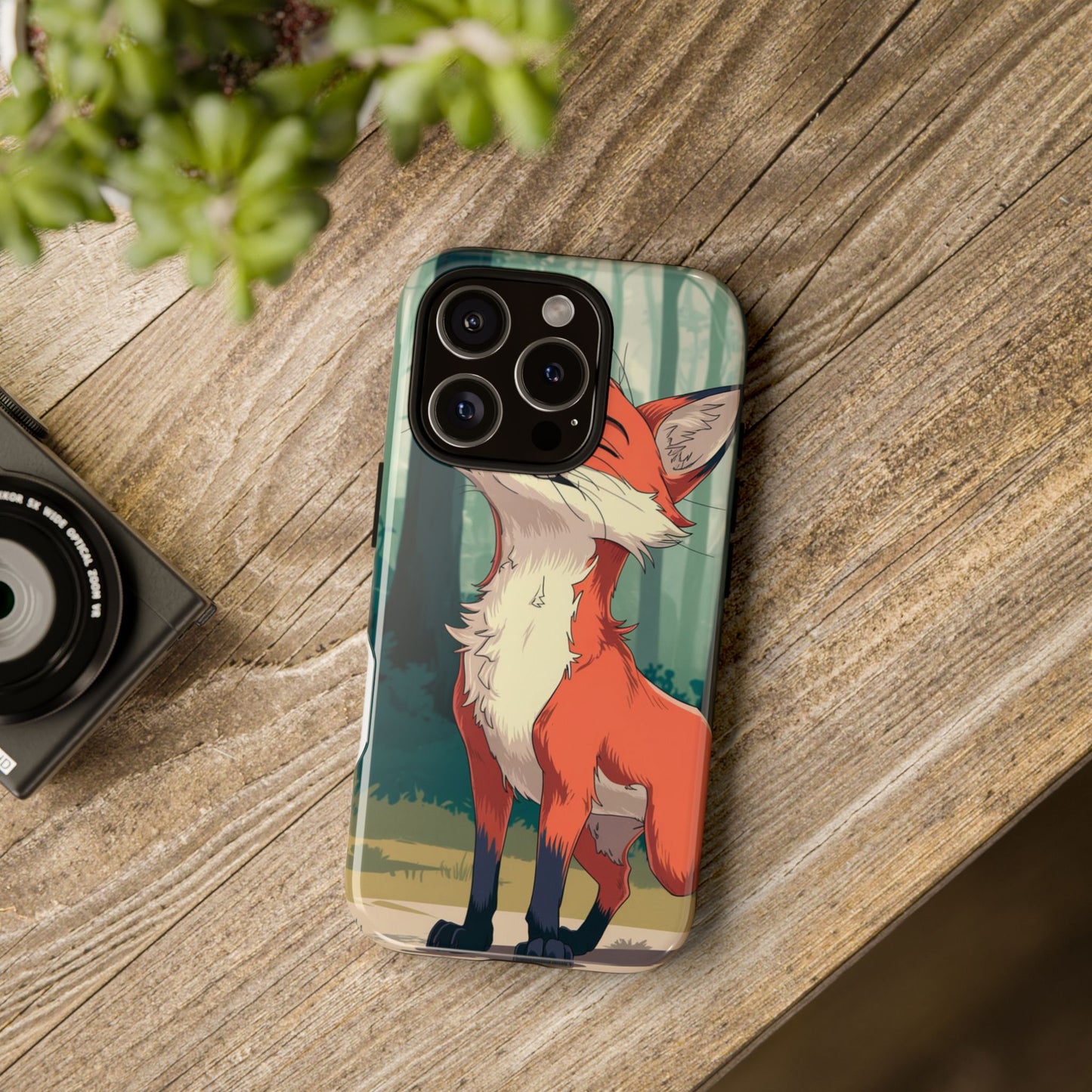 Fox Anime Tough Case – Premium Protection & Stunning Design for iPhone & Samsung, artistic anime fox print design case