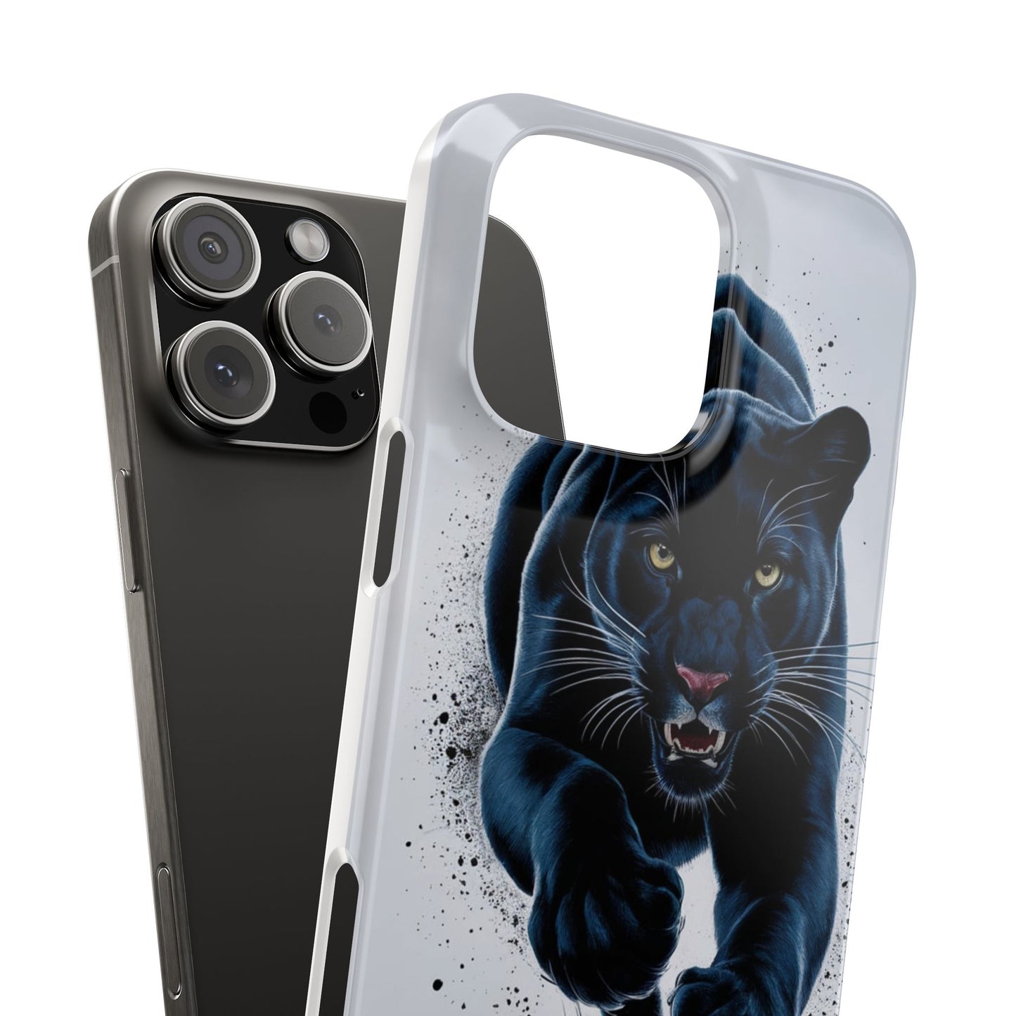 Slim Phone Cases Ai Design, Slim Phone Case for iPhone® – AI Black Panther Design: Sleek Style Meets Everyday Protection, Scratch-Resistant Slim Cases for iPhone
