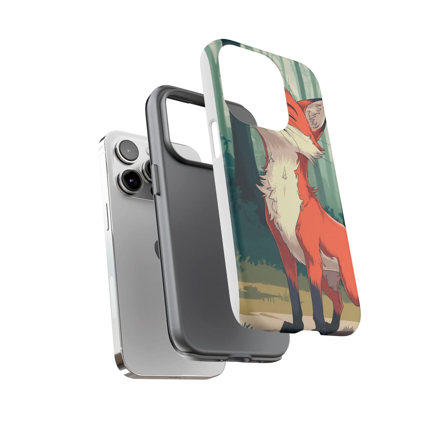 Fox Anime Tough Case – Premium Protection & Stunning Design for iPhone & Samsung, artistic anime fox print design case