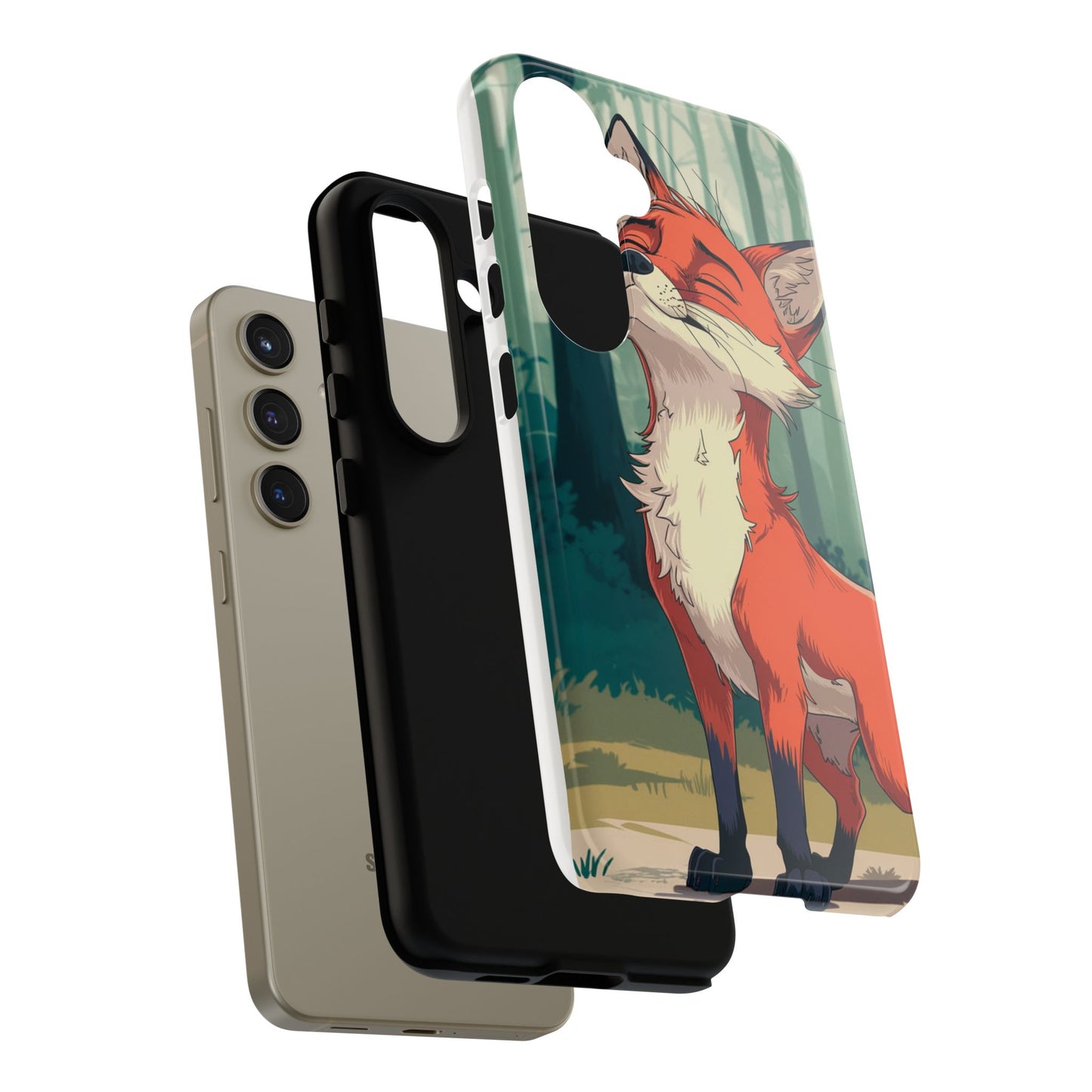 Fox Anime Tough Case – Premium Protection & Stunning Design for iPhone & Samsung, artistic anime fox print design case
