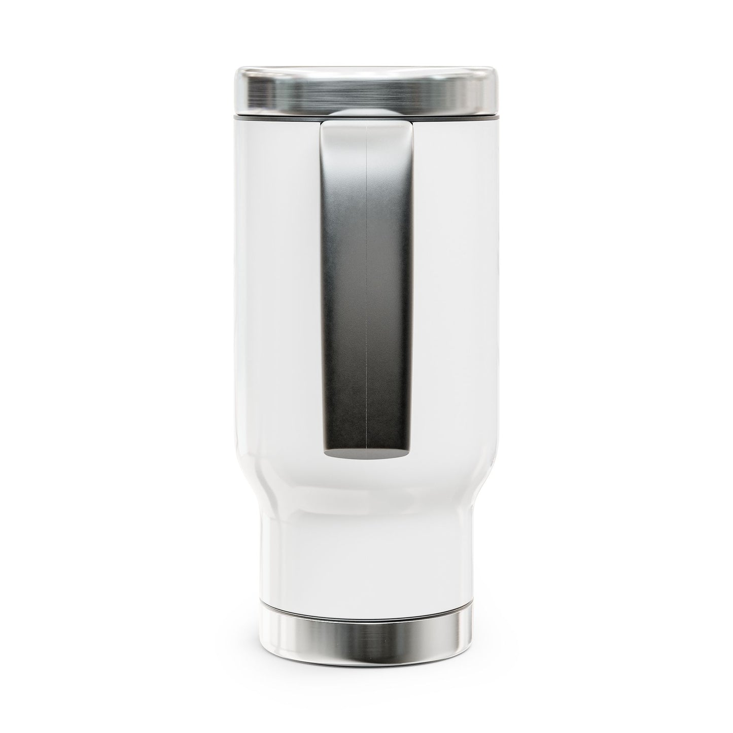 Stainless Steel Travel Mug with Handle – AI-Designed Panda Face for Coffee Lovers at Home or On-the-Go, AI-designed Panda Face graphic Steel Travel Mug with Handle