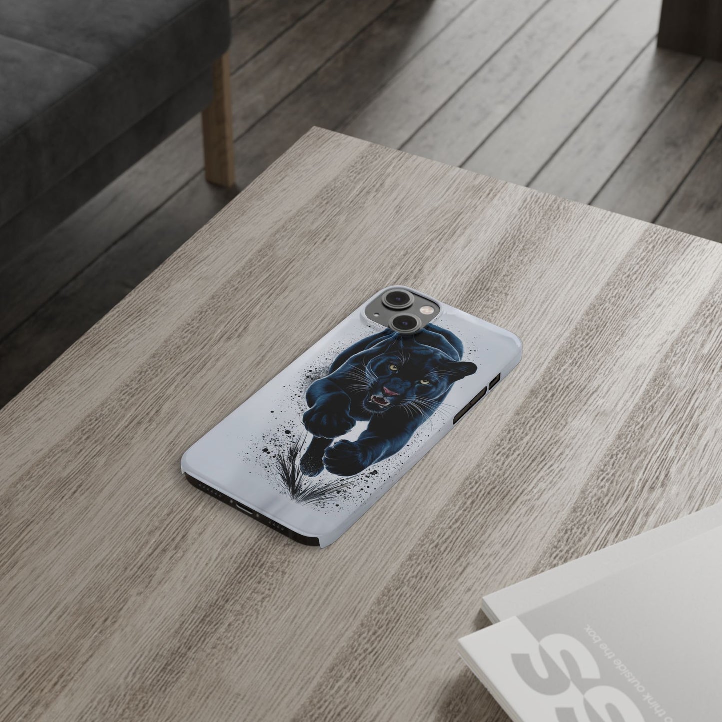 Slim Phone Cases Ai Design, Slim Phone Case for iPhone® – AI Black Panther Design: Sleek Style Meets Everyday Protection, Scratch-Resistant Slim Cases for iPhone