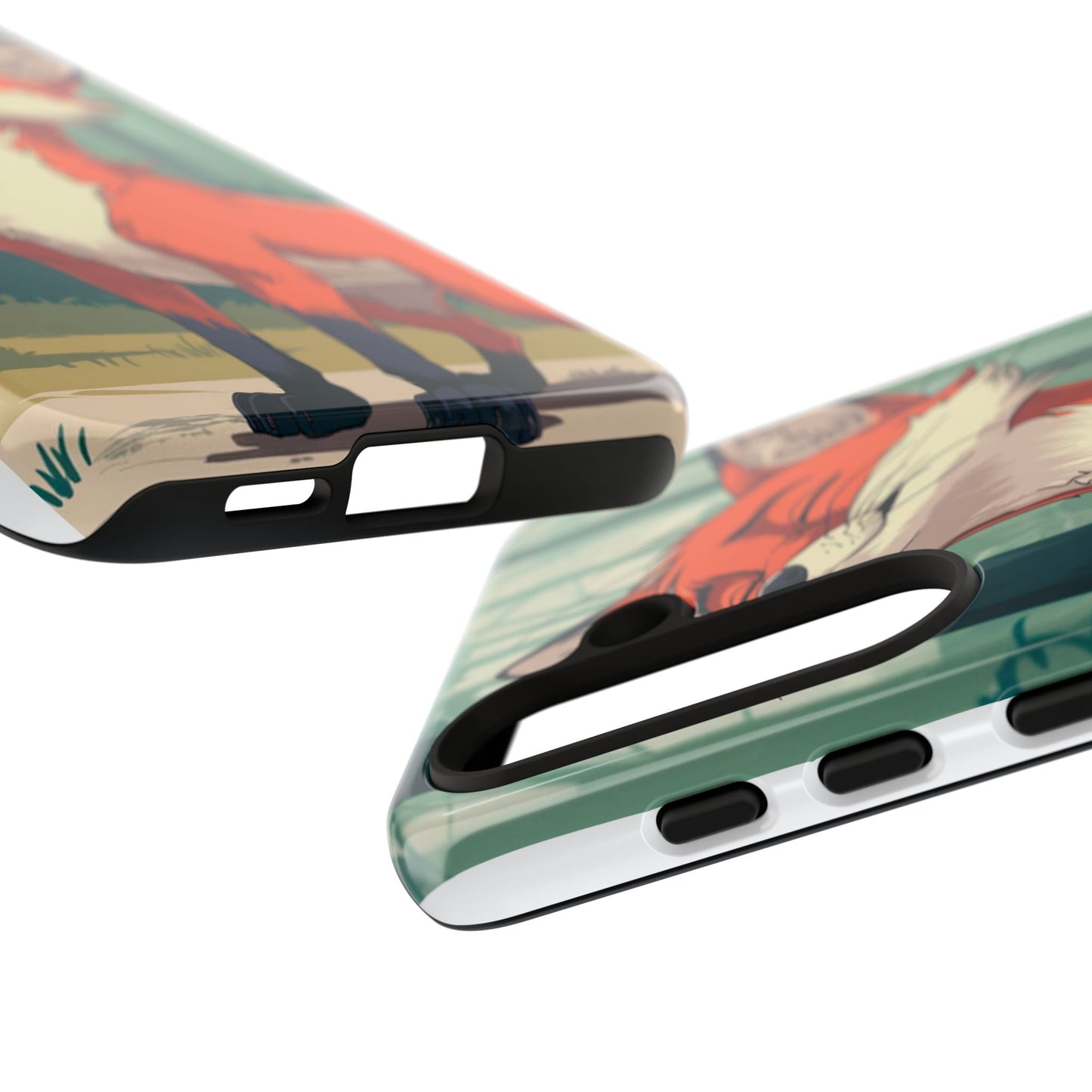 Fox Anime Tough Case – Premium Protection & Stunning Design for iPhone & Samsung, artistic anime fox print design case