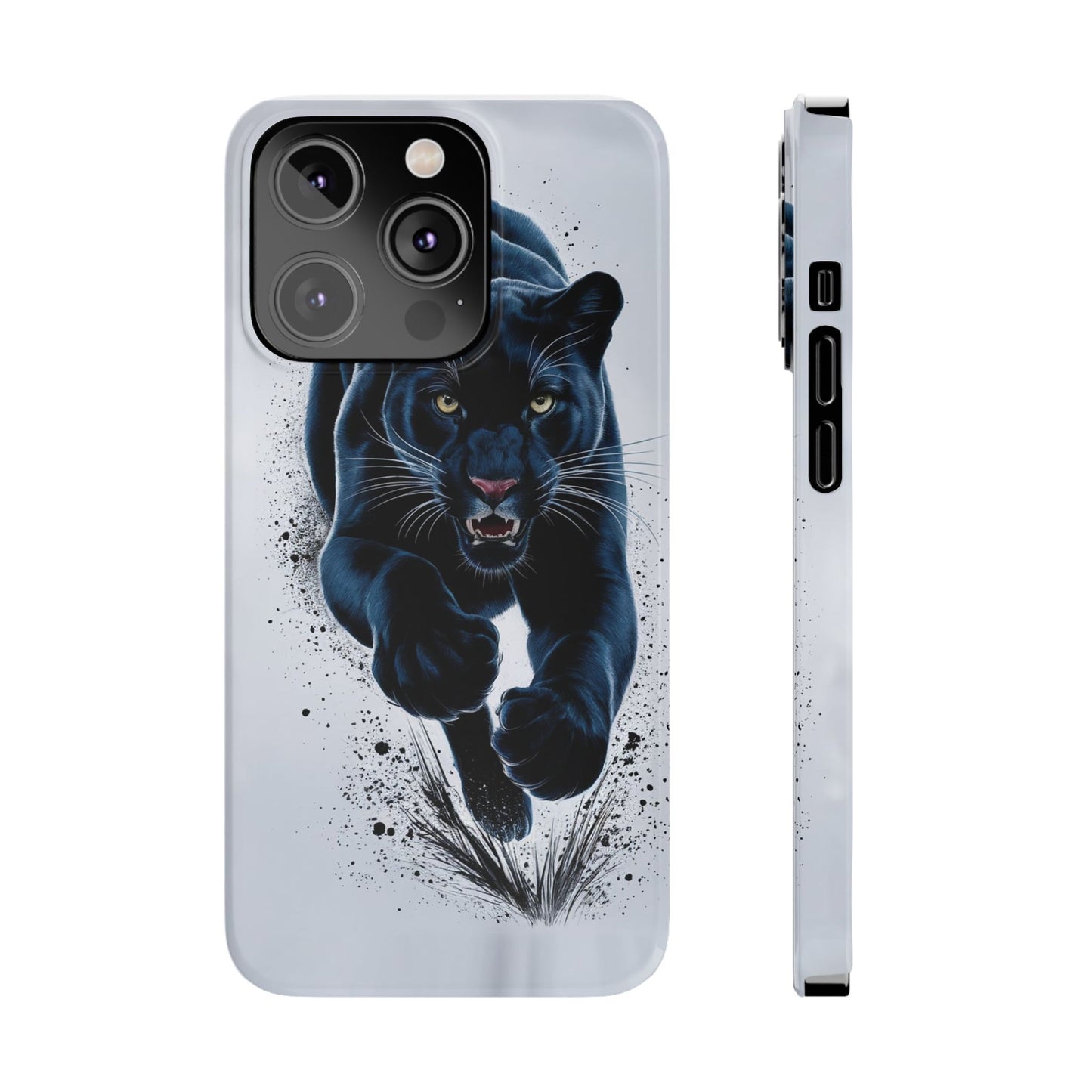 Slim Phone Cases Ai Design, Slim Phone Case for iPhone® – AI Black Panther Design: Sleek Style Meets Everyday Protection, Scratch-Resistant Slim Cases for iPhone