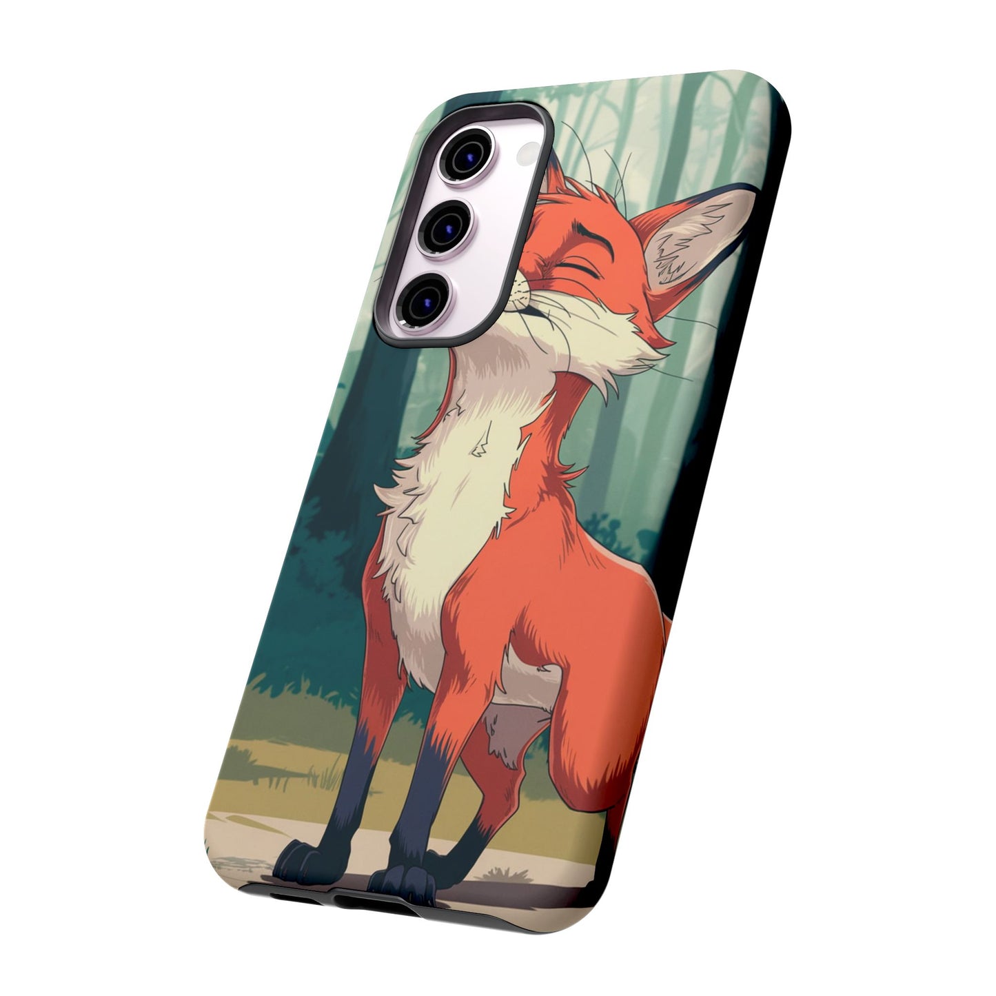 Fox Anime Tough Case – Premium Protection & Stunning Design for iPhone & Samsung, artistic anime fox print design case