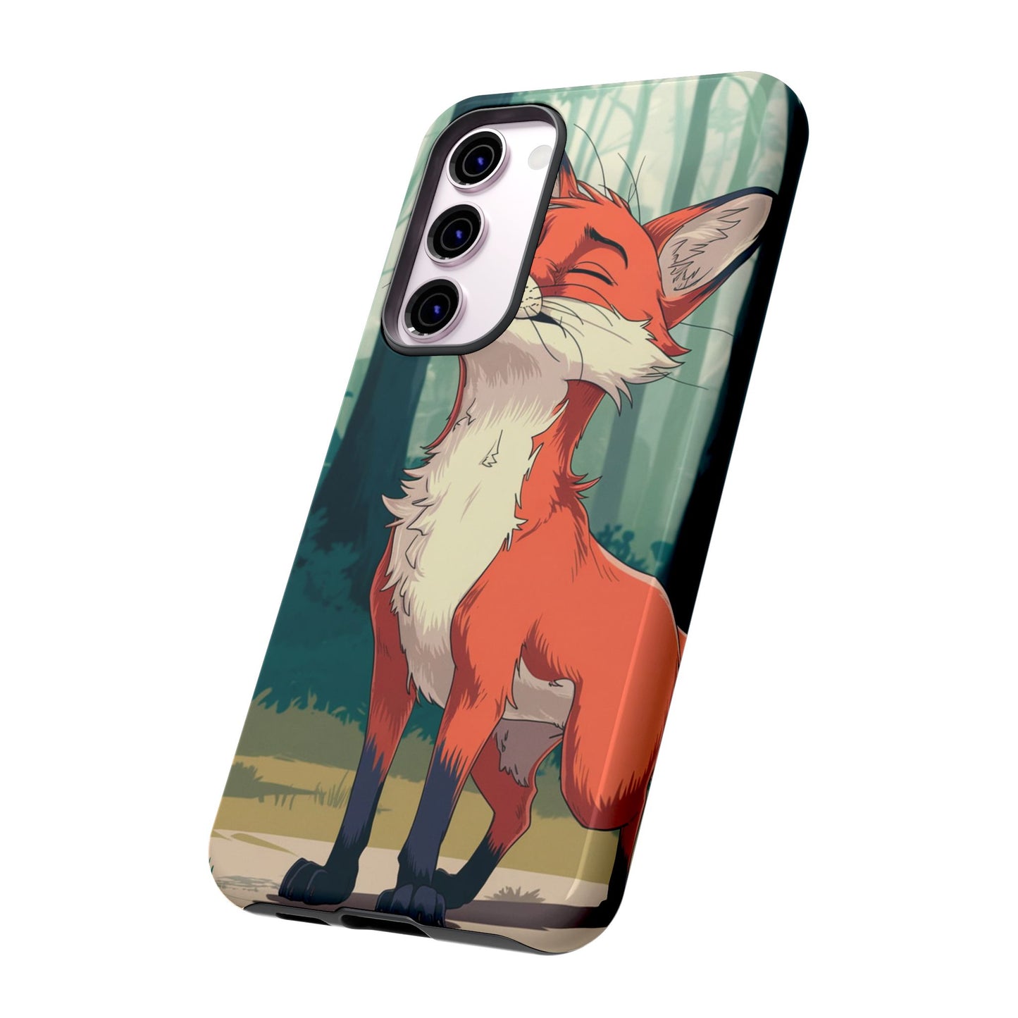 Fox Anime Tough Case – Premium Protection & Stunning Design for iPhone & Samsung, artistic anime fox print design case