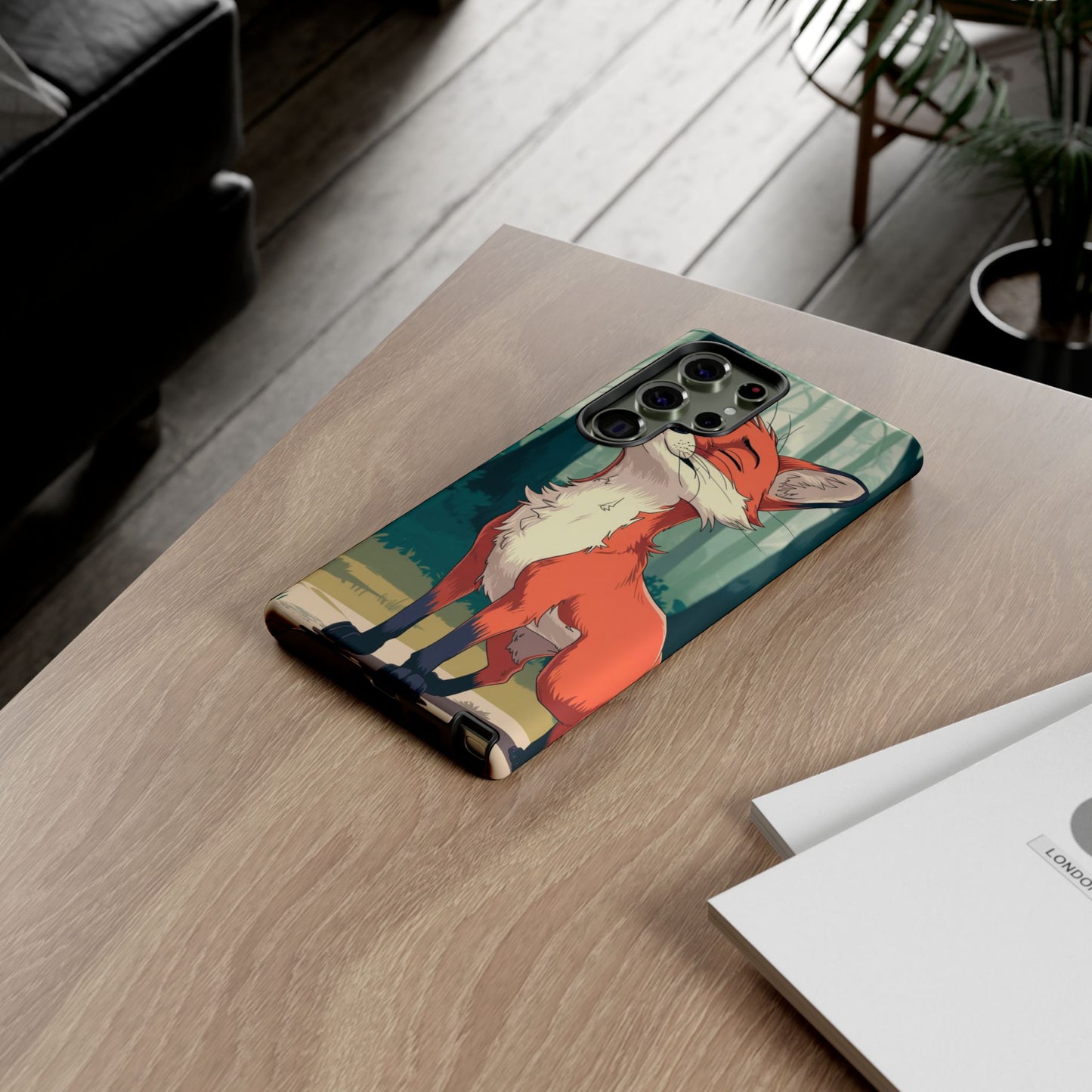 Fox Anime Tough Case – Premium Protection & Stunning Design for iPhone & Samsung, artistic anime fox print design case