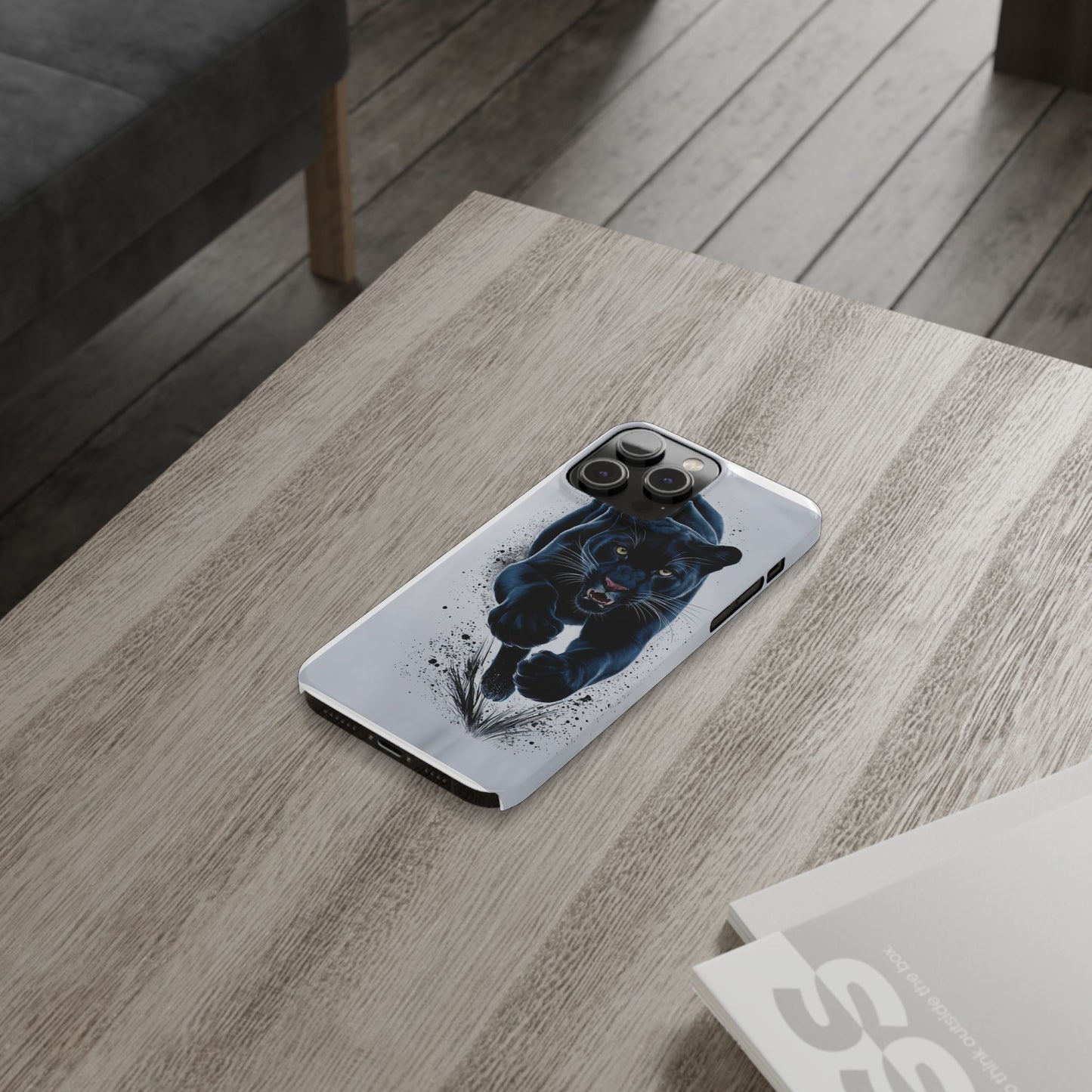 Slim Phone Cases Ai Design, Slim Phone Case for iPhone® – AI Black Panther Design: Sleek Style Meets Everyday Protection, Scratch-Resistant Slim Cases for iPhone