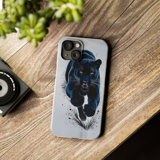 Slim Phone Cases Ai Design, Slim Phone Case for iPhone® – AI Black Panther Design: Sleek Style Meets Everyday Protection, Scratch-Resistant Slim Cases for iPhone