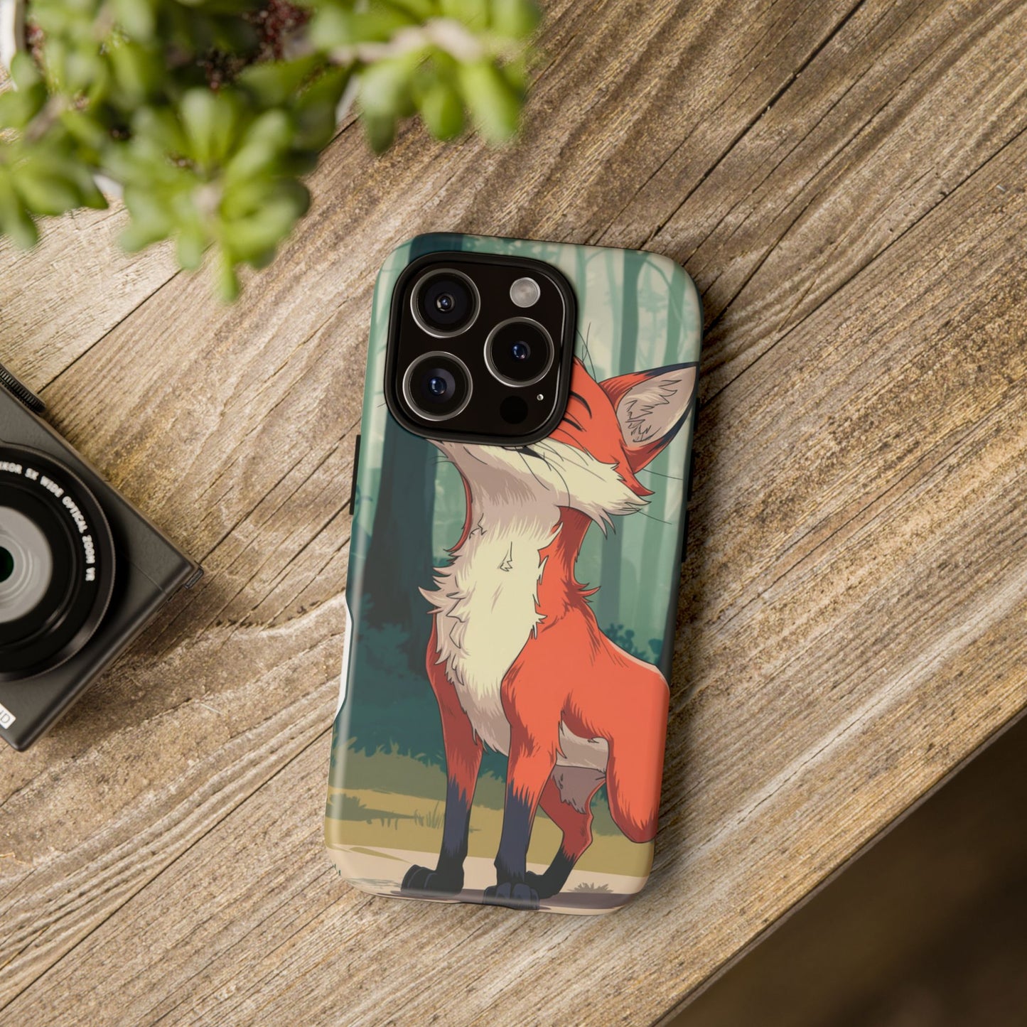 Fox Anime Tough Case – Premium Protection & Stunning Design for iPhone & Samsung, artistic anime fox print design case