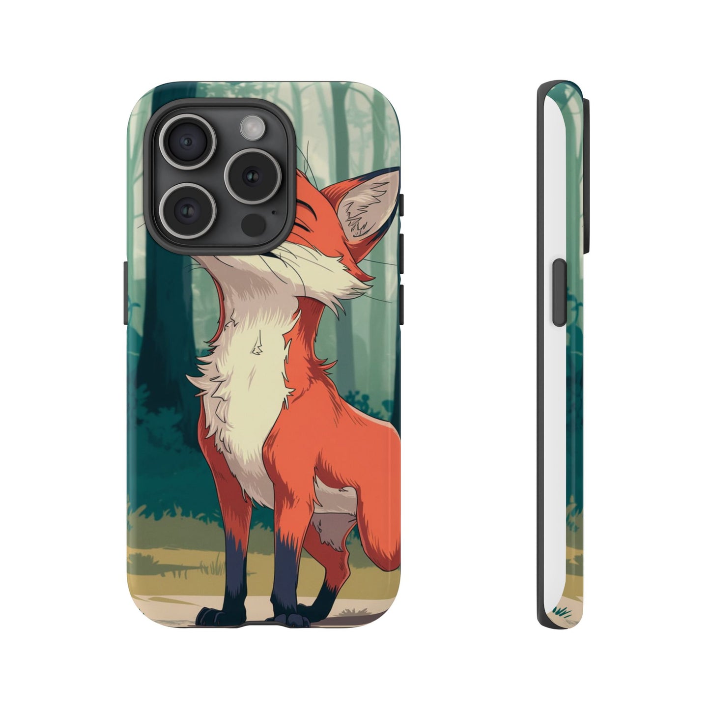 Fox Anime Tough Case – Premium Protection & Stunning Design for iPhone & Samsung, artistic anime fox print design case
