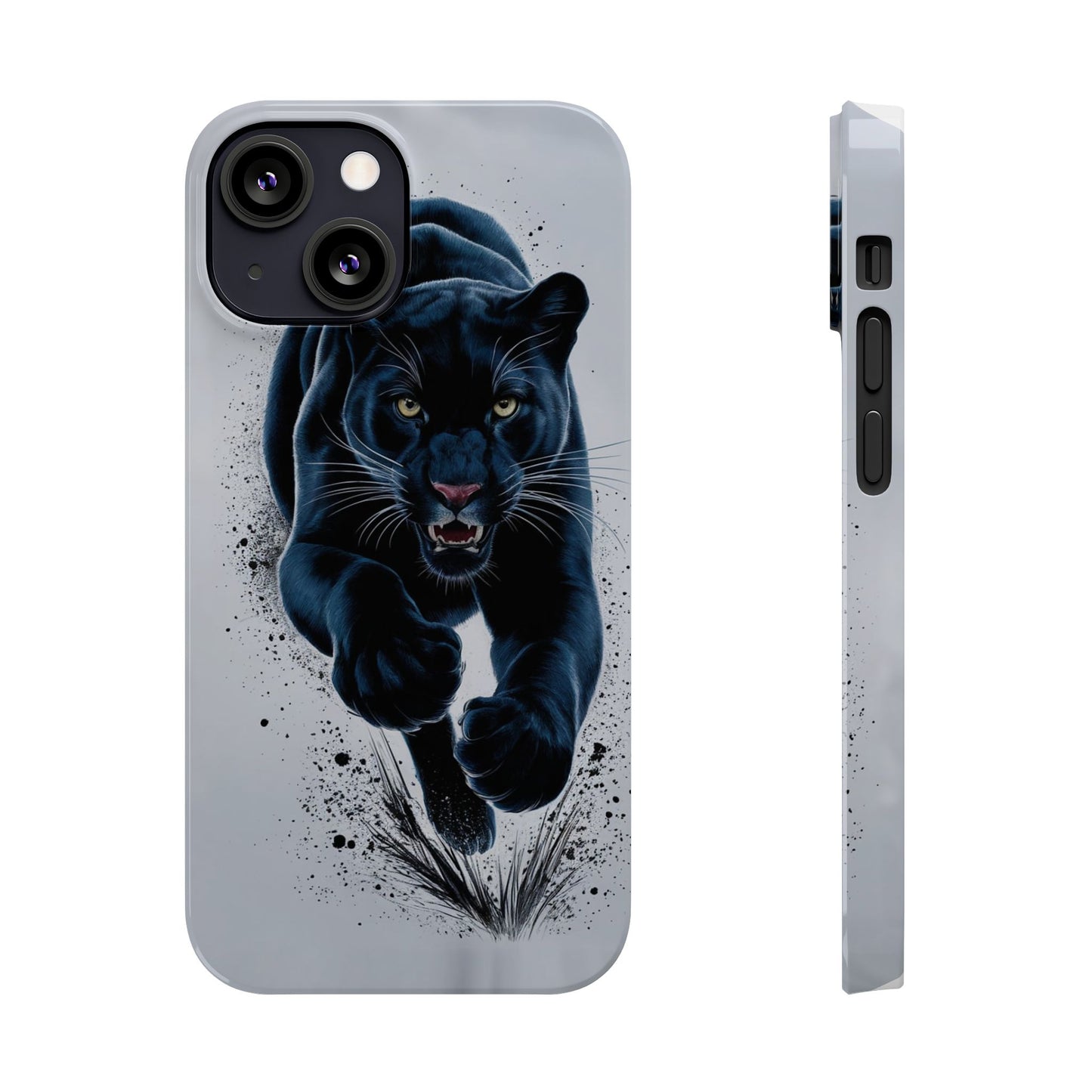 Slim Phone Cases Ai Design, Slim Phone Case for iPhone® – AI Black Panther Design: Sleek Style Meets Everyday Protection, Scratch-Resistant Slim Cases for iPhone